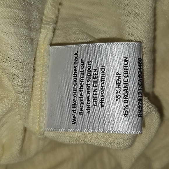 Eileen Fisher Scoop Neck Hemp Blend Short Cuffed Sleeve T-shirt - Picture 5 of 6